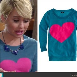 J. Crew heart merino wool sweater sz S